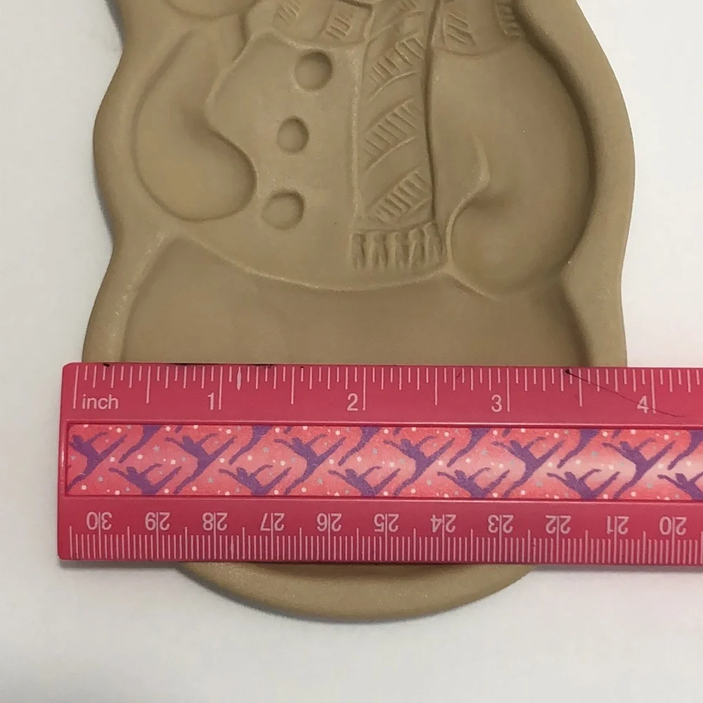 Vintage 1989 Brown Bag Cookie Art Stoneware Snowman Cookie Mold